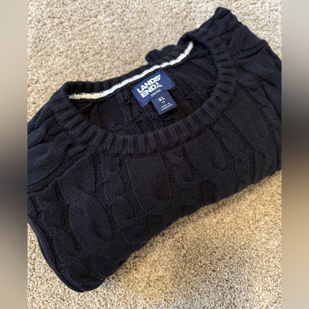 Lands' End Black Drifter Sweater